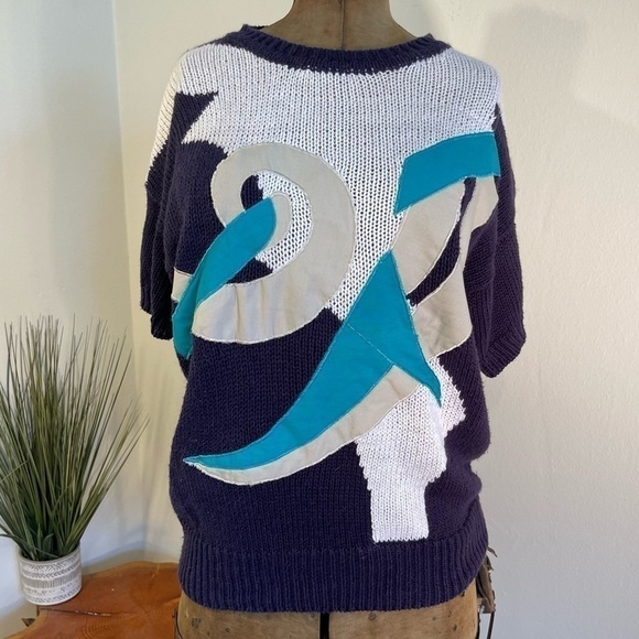 𝅺VTG Jaclyn Smith Sweater Y2K Abstract Design - Picture 1 of 3